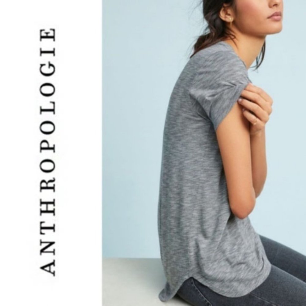 CLOTH & STONE Tunic short sleeve heather gray sz S